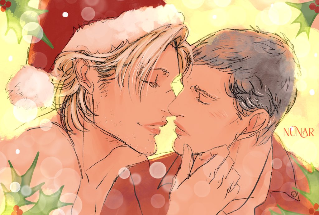 blessedapollo's tweet image. “𝘚𝘢𝘯𝘵𝘢 𝘧𝘰𝘳 𝘊𝘩𝘳𝘪𝘴𝘵𝘮𝘢𝘴” 🎅🏼🎁

I was so thankful and thrilled   @TigerPrawnDSC wrote my Patre♡n request for a Santa Nigel/Cal Christmas story I had to draw smth  inspired by it!

You can read the fic on the link below, it’s SO good! 🥹♥️🎄

#Dogpath #StrayDogs