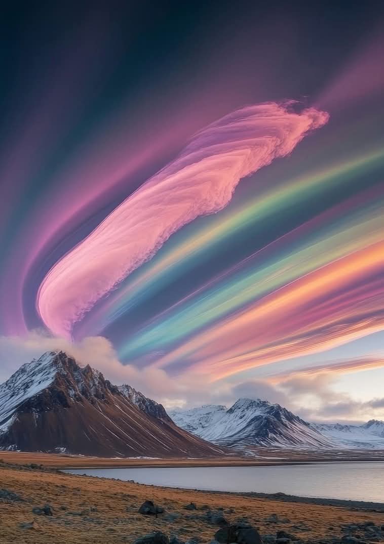 AleB1808's tweet photo. El Cielo de Islandia rompió el espectro de color antes visto en las hermosas nubes estratosféricas creando un paraíso de colores que nunca se había podido admirar 🤩🌈😍 https://t.co/sRX1fi9d1I
