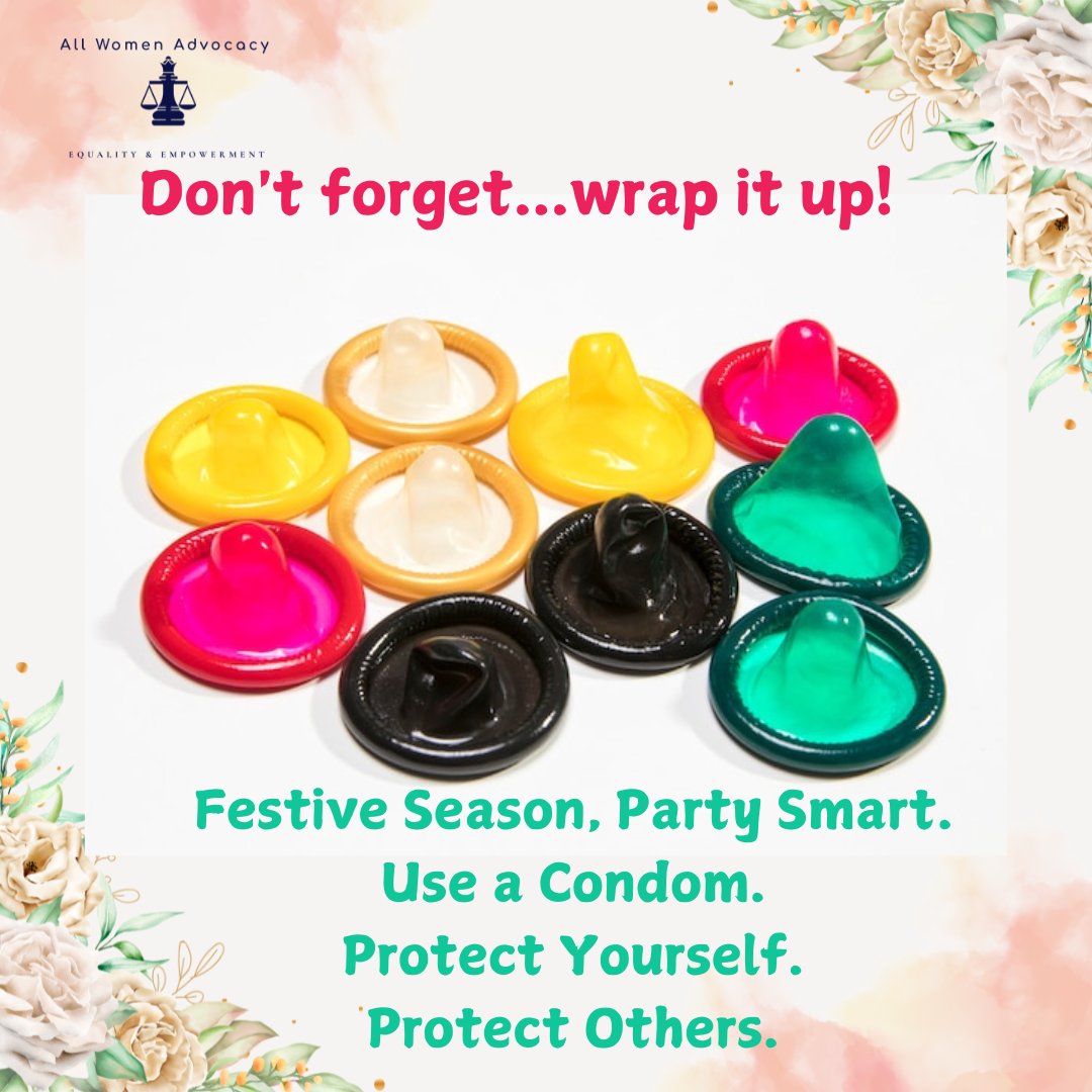 Let's make this festive season safe &amp; enjoyable‼️
#Condomize
Don't gamble with possibilities of unplanned pregnancies, HIV or STIs
Condoms are your best friend for a worry-free good time. #SafeSexFestiveSeason #CondomUp