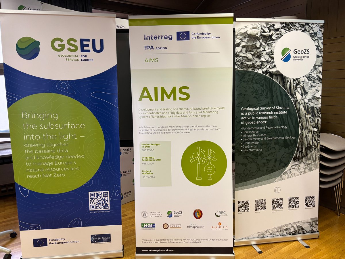 recbih1's tweet photo. Transnational Knowledge-building Hub and 2nd Transnational Meeting of AIMS Project (Ljubljana-Jesenice, Slovenia) from 10-12.12.2024

A significant milestone in the ongoing efforts to enhance landslide risk management and prediction in the Adriatic-Ionian region https://t.co/iffAZ1cwLX