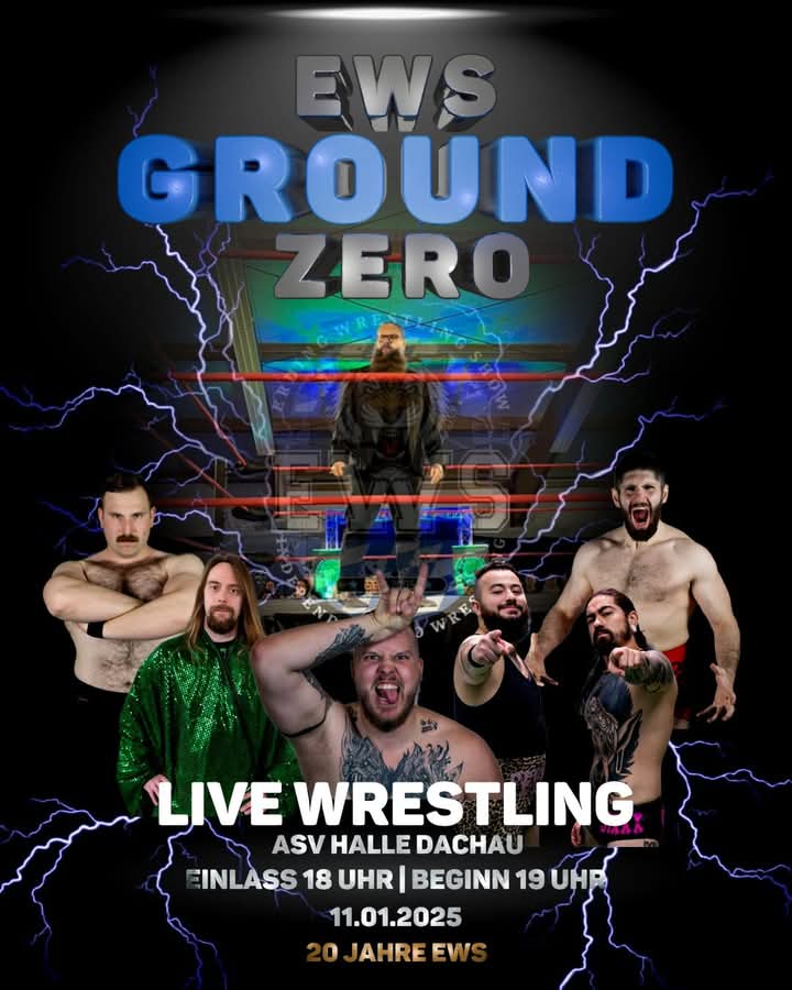 Live Wrestling in Dachau 
❌Die erste Show für das nächste Jahr❌
20 Jahre EWS

11.01.2025
18Uhr Einlass
19Uhr Beginn 
ASV Halle Dachau 

Es wird geben:
Titel Kämpfe 
Single Kämpfe 
Tag Team Kämpfe 
Hardcore Match 
#wrestling #ews #Muenchen #dachau #WWERaw  #Bayern #Fights #AEW