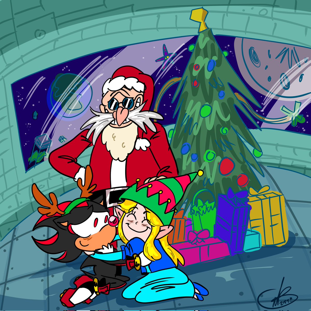 DoubleBerger's tweet photo. Merry Christmas From The Space Colony ARK 🎄💖🎁

#SonicMovie3 #Christmas2024 https://t.co/ulC27mRSv0
