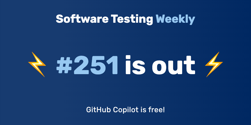 QANewsletter's tweet photo. Hey, testers! 🙂

The 251st issue is out!
https://t.co/ySBRVa2Wgo

Congrats @gil_zilberfeld, @testpappy, @jahabeebs, @GreenReportBlog, @JannikWempe, @stefanjudis, @Anmol_Codes, @KTeltov and @TestAndAnalysis!

#SoftwareTesting #QA https://t.co/E03MdqBzZy