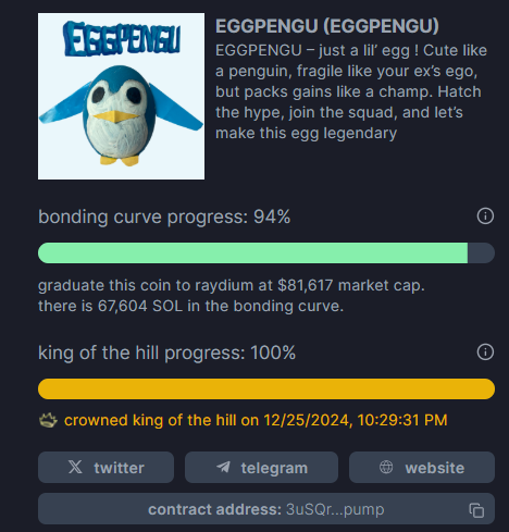 BrozGiga's tweet photo. Trendin’ vibes, memes on fire! 🚀
#EGGPENGU’s here to inspire 
CA: 3uSQrVYtmbUanfaHxGjJr5NcDhGm8HFBH2otQFTbpump. https://t.co/KiGYgRgi7M