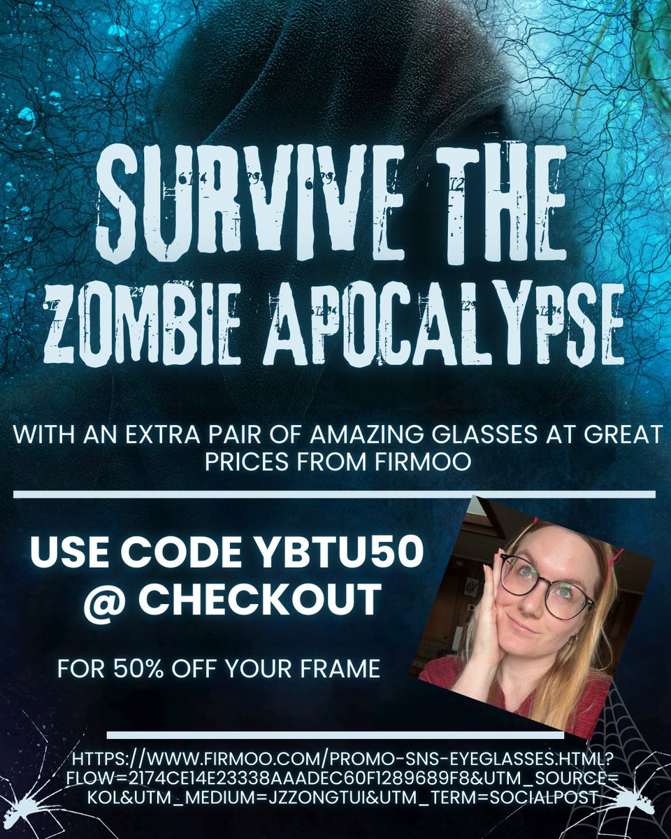 RebeccATTACK16's tweet photo. Don’t get caught during the zombie apocalypse with only one pair of glasses! Use code: YBTU50 @ checkout for 50% off frames. #MerryChristmas #28YearsLater #firmoo #zombieapocalypse #horror #boxingday #firmooglasses #zombie #Christmas2024 #glasses https://t.co/4NNVPVBTIH