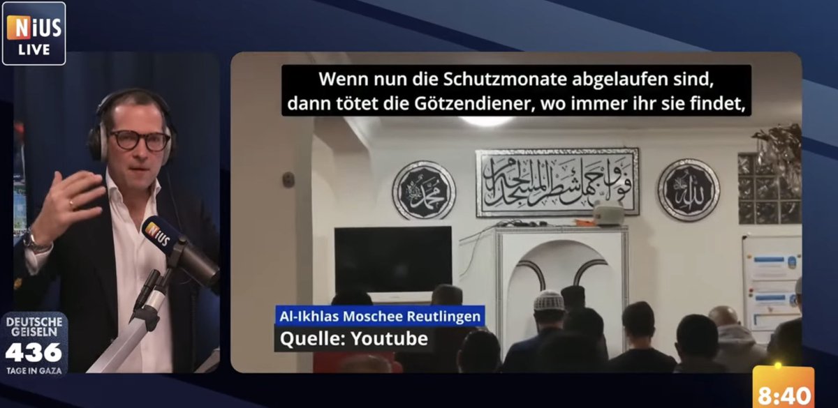 SaschaUlbrich's tweet photo. Partner-#Mosche 🕌 der Stadt #Reutlingen ruft zur #Mord an Ungläubigen auf -„wenn die #Schutzmonate abgelaufen sind, dann tötet die #Götzendiener, wo immer ihr sie findet.“
Danach der Anschlag in #Magdeburg
Wir haben definitiv ein Problem.
Und das nicht erst seit heute☝🏻
@niusde_
