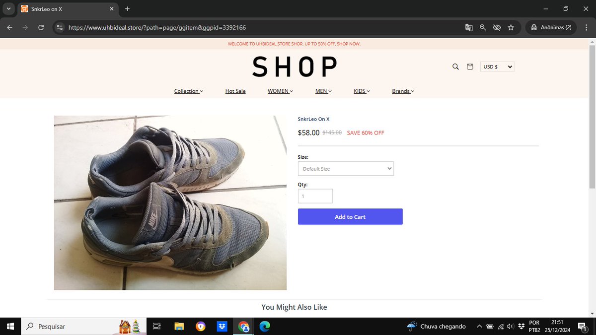 ⚠️Atenção⚠️Um site está enganando o pessoal oferecendo meus tênis chulezentos à venda!⚠️Caution⚠️A website is scamming people by offering my stinky sneakers for sale!