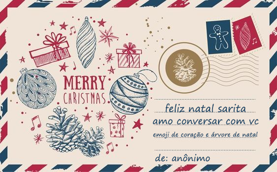 Hohoho 🎅
Uma nova cartinha chegou!

De: Anônimo
Para: <a href="/zolithy/">sarah</a>