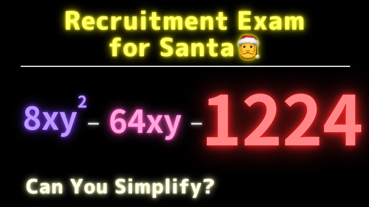 SamuraiBeta's tweet photo. Recruitment Exam for Santa! Can You Become Santa?

🔻Explanation &amp; Answer🔻
 https://t.co/BJ9JfHwFfI

#satprep #math #ChristMath https://t.co/GXxNTzAtwb