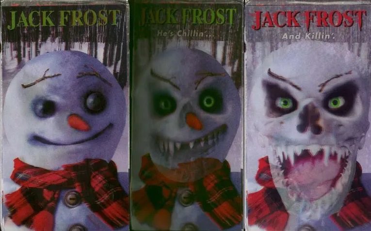 This box art is most likely the reason you rented a movie that was almost never released.  Learn all about the history of Jack Frost in our new episode, available wherever you get your podcasts. #christmas #horror #jackfrost