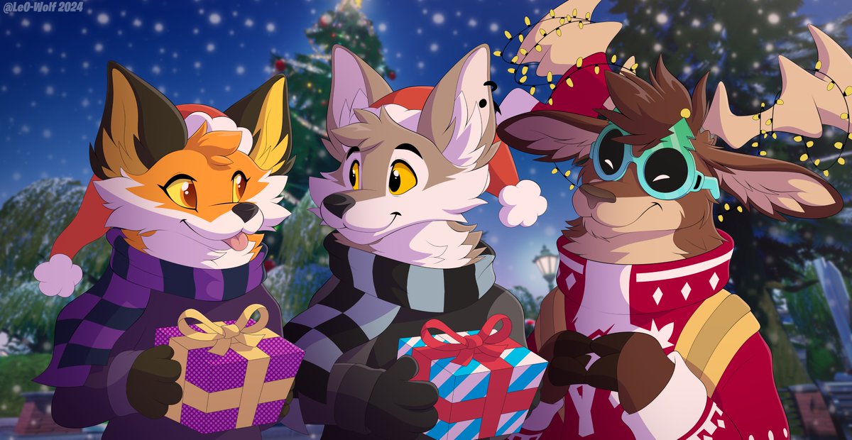 Le0_wolf's tweet photo. Merry Christmas Everyone! 🎄❄️🎅
#Christmas2024 #FortniteArt #Fennix #Wendell #Dolph https://t.co/hCBzsCd168