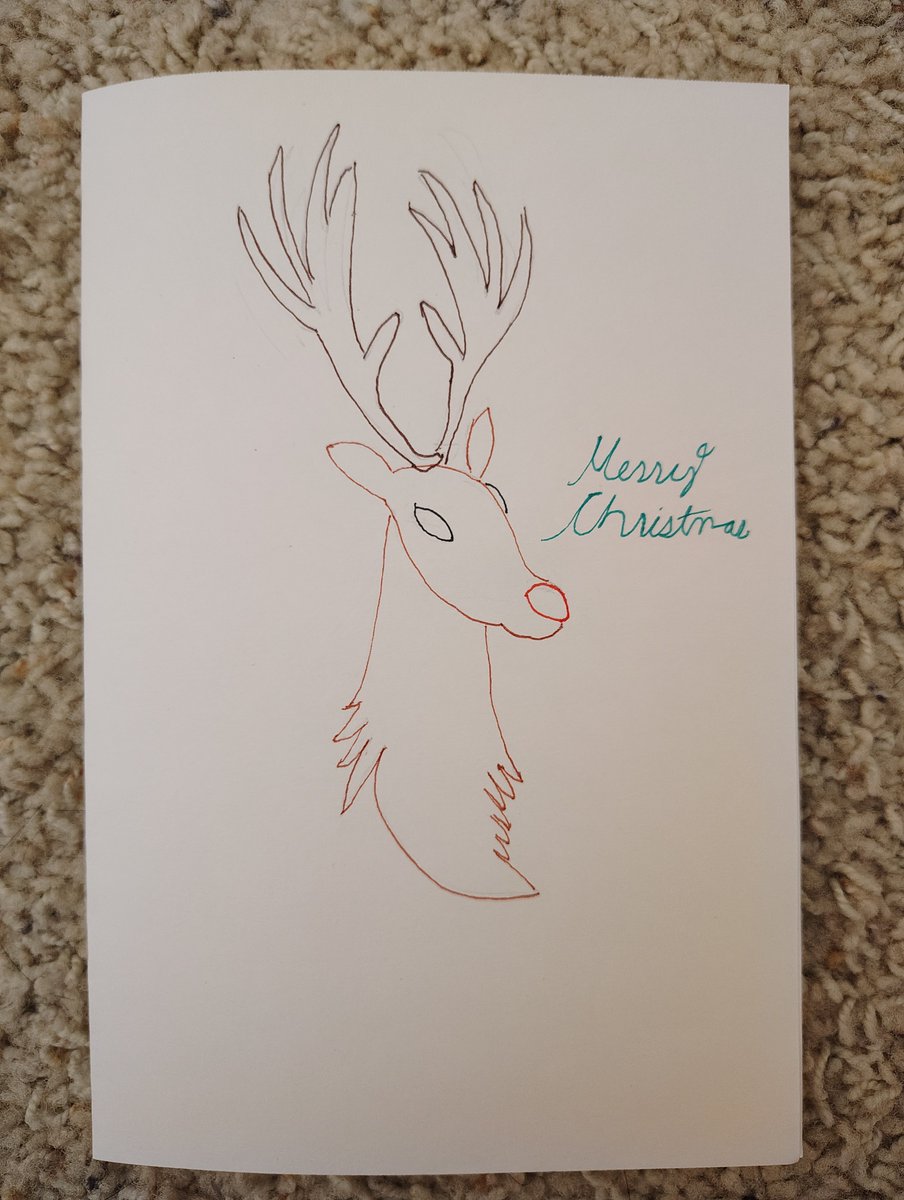 Was making Christmas card and decided to try line art for the first time