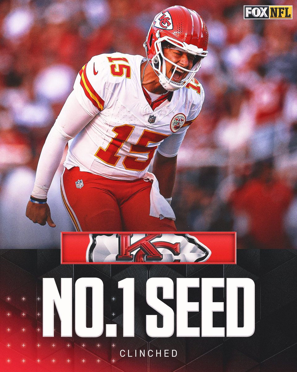 The <a href="/Chiefs/">Kansas City Chiefs</a> have officially clinched the No. 1 seed in the AFC!!! 🔥