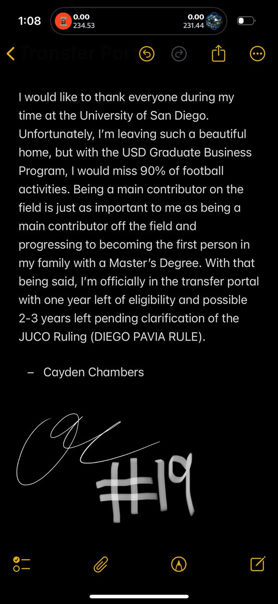 Officially in the Transfer Portal. 

Possible 2-3 years of eligibility left. 

God’s Plan ‼️‼️‼️

ROMANS 8:18