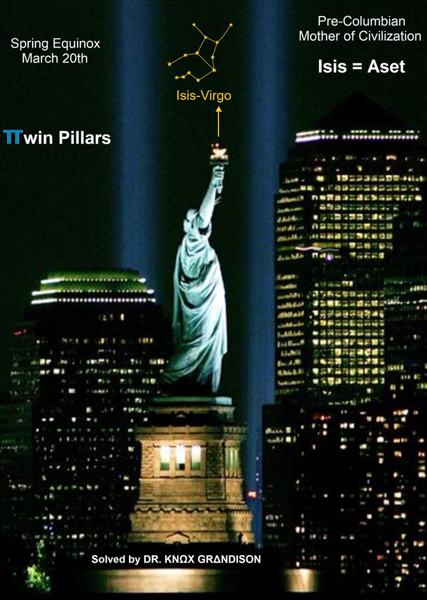 In NYC Look Which Black Egyptian Queen's Pre Columbian Constellation Rises Between The Twin Pillars (Towers) on The Spring Equinox of March 20th of Every Year.