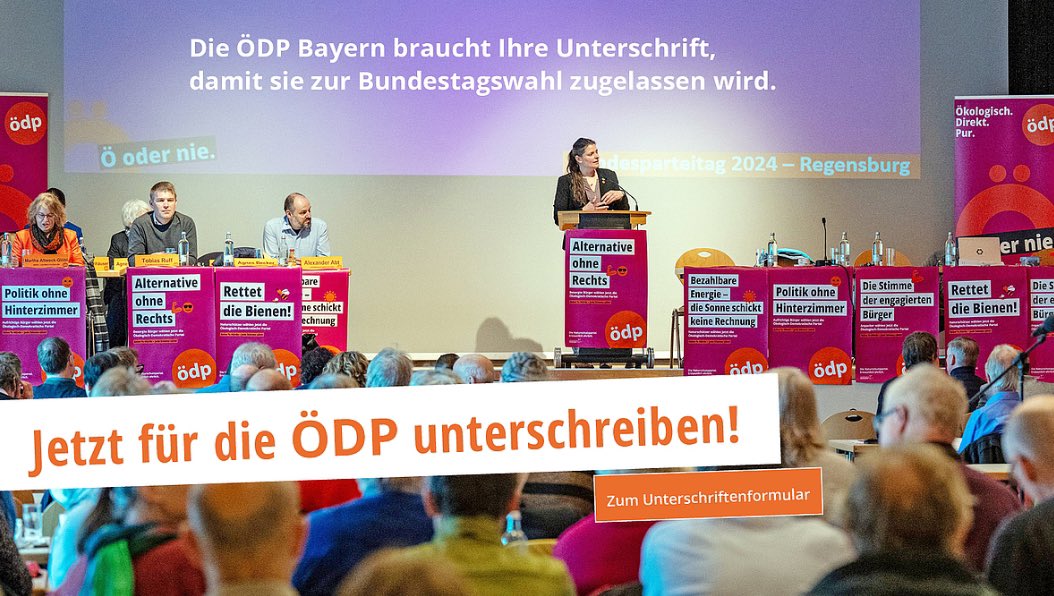 barbara_grille's tweet photo. Unterstützt bitte die Kandidierenden der ÖDP in #Bayern und unterschreibt für den Wahlantritt: Für eine echte sozial-ökologische Alternative!

Die #ÖDP ist eine tolle Partei, die als einzige seit ihrer Gründung ohne Konzernspenden und unabhängig agiert!
⬇️
https://t.co/fMnl1YN7gK https://t.co/nYYcsNKk9J