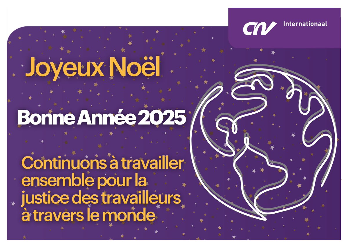 CnvAfrique's tweet photo. 🎄 Joyeux Noël à toutes et à tous !🎄
Le Bureau Afrique de la CNV Internationaal vous souhaite des fêtes remplies de joie, de paix et de solidarité🌟
✨ Ensemble, continuons à œuvrer pour un travail 100 % décent et pour la défense des droits des travailleurs partout en Afrique🙏 https://t.co/s6qKnLKu0s