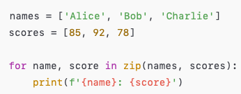 theprogprof's tweet image. 🐍 Python Tip of the Day: Use zip() to iterate over multiple lists simultaneously!
Perfect for pairing data! 💡
#Python #CodingTips #DevHacks