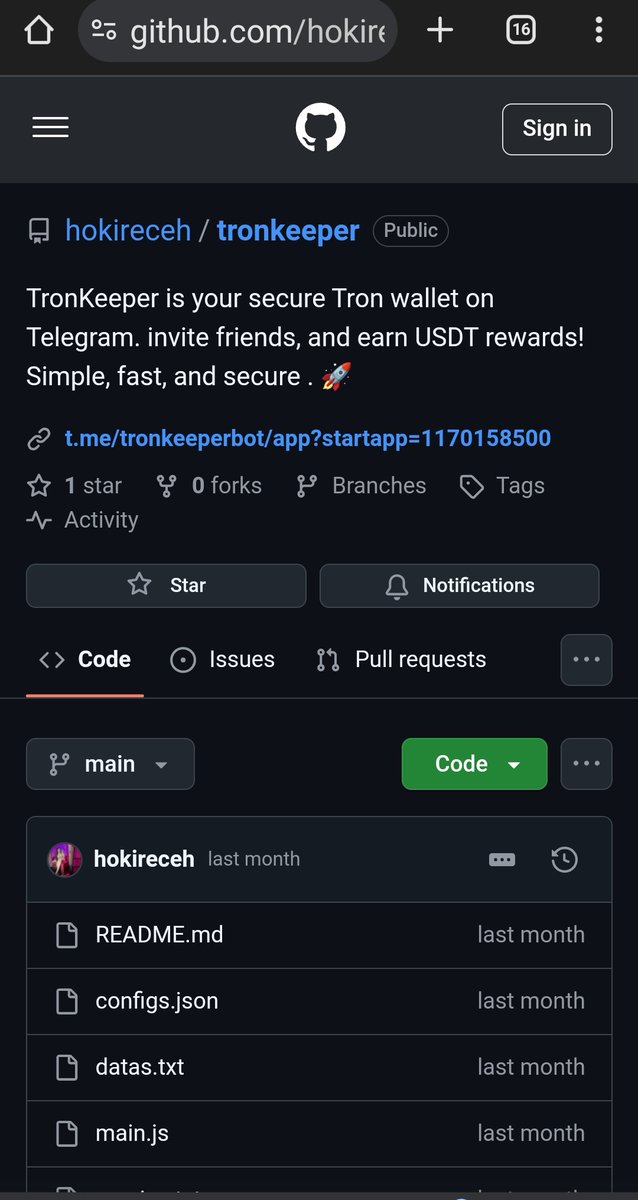 SteveFox013's tweet photo. 🔴نتیجه یه سرچ در مورد بات ترونکیپر
#Tronkeeper
#TronkeeperScam
👈‌صفحه شخصی بنام هوکی‌ریکه در گیتهاب این اپ رو‌ معرفی کرده و اطلاعاتی مربوط این بات تلگرامی گذاشته.
کسی‌که به‌نظر‌یه‌پورن اکتور مالزیایی است.
اکانتی به این نام در‌اینستاگرام هست که پورن اکتور باید باشه. https://t.co/u5S42Lf2sA