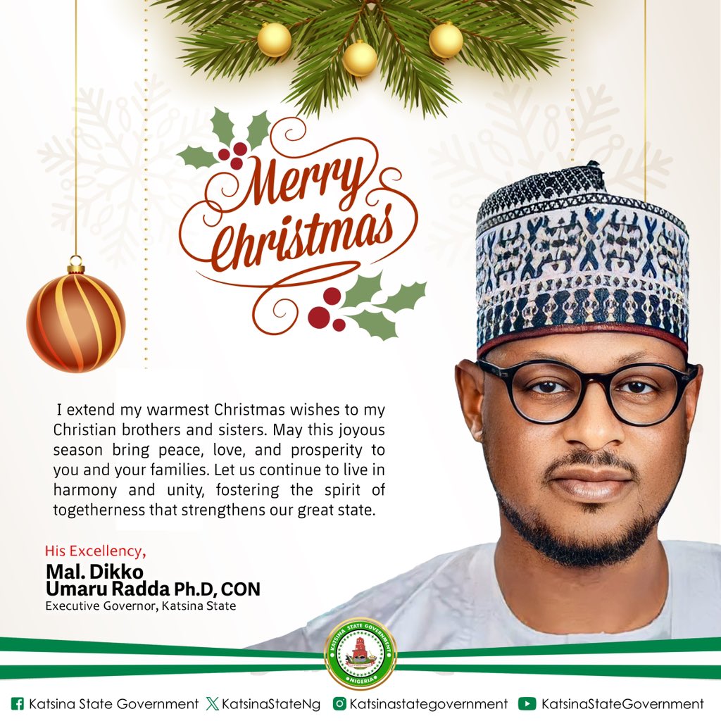 Katsina State Government (@katsinastateng) on Twitter photo Season greetings from Katsina State 001 <a href="/dikko_radda/">Dikko Umaru Radda, Ph.D. CON.</a> on behalf of the Katsina State Government. Season greetings from Katsina State 001 <a href="/dikko_radda/">Dikko Umaru Radda, Ph.D. CON.</a> on behalf of the Katsina State Government.