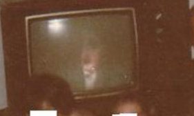 there exists an unusual amount of pictures from the early days of the internet showing faint ghostly faces manifestating in off television screens, this phenomena seems to have mysteriously vanished during the digital revolution.