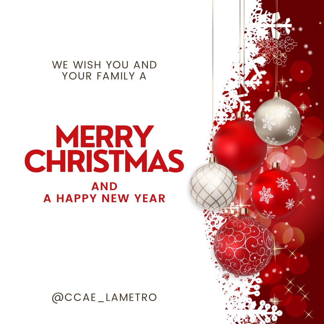 🎄🎅 Merry Christmas to all CCAE LA Metro members! 🎅🎄

Wishing each of you a joyful holiday season filled with peace, love, and laughter. Your hard work and dedication make our community stronger, and we’re so grateful for all you do. 

 #ccae_lametro
