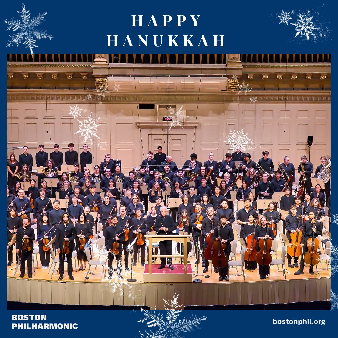 BosPhilYouth's tweet photo. From our family to yours: Wishing everyone celebrating Hanukkah a wonderful holiday! 📷Hilary Scott #hanukkah, #chanukah, #happyhanukkah, #bostonphil, #benjaminzander, #bpyo, #holiday https://t.co/6aFHCe0KPU