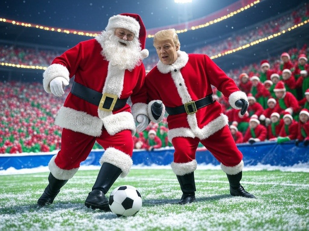 us_denmark's tweet photo. @NotNJ_Taxman @fenixash8 How about Santa with Trump? Is that too much to ask?
#Grok2 #AlmostCool https://t.co/oAYITDYnOG