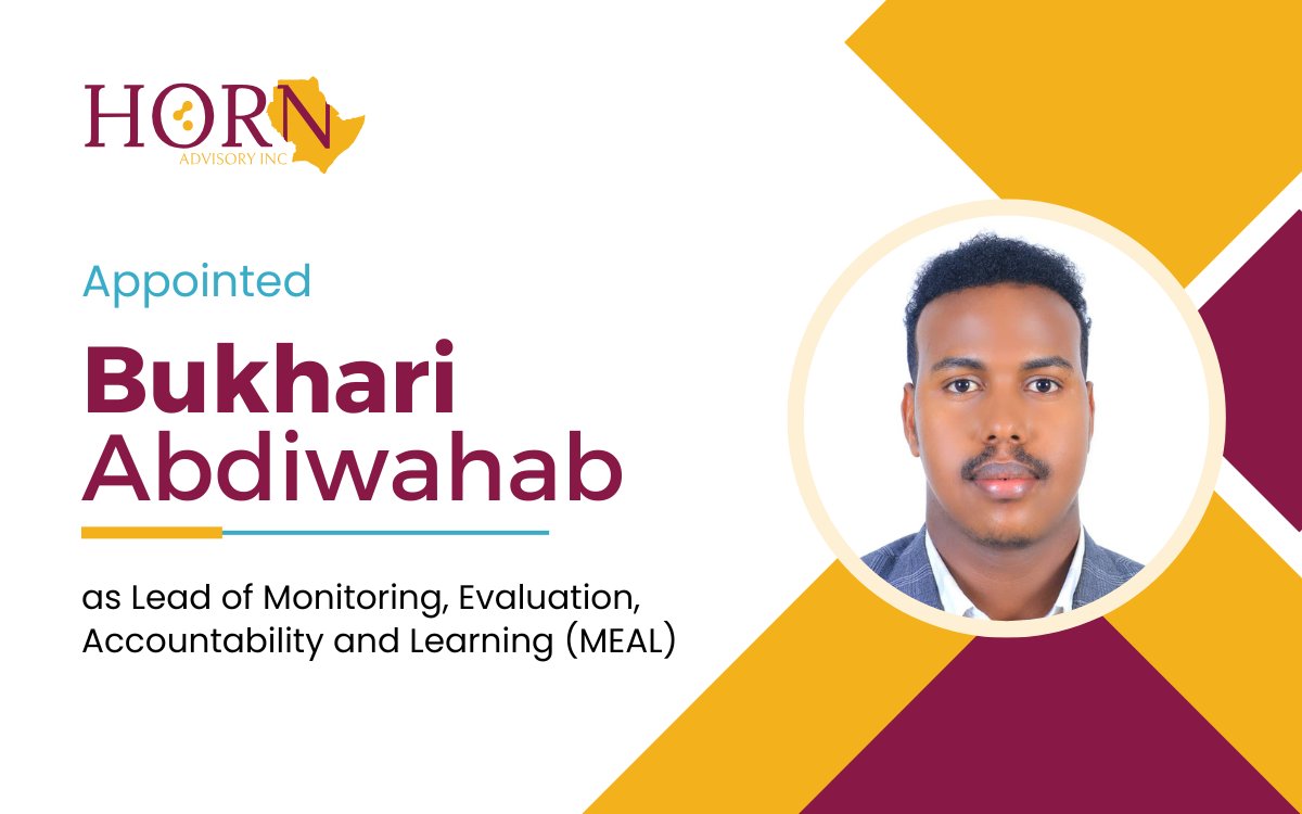 🎉 We're excited to welcome <a href="/Bukhari_haye/">Bukhari Abdiwahab</a> as our new MEAL Lead! His expertise in integrated MEAL systems will enhance our service delivery and impact evaluation across #Somalia. Join us in welcoming our new MEAL leader!

hornadvisory.com/hai-welcomes-l…