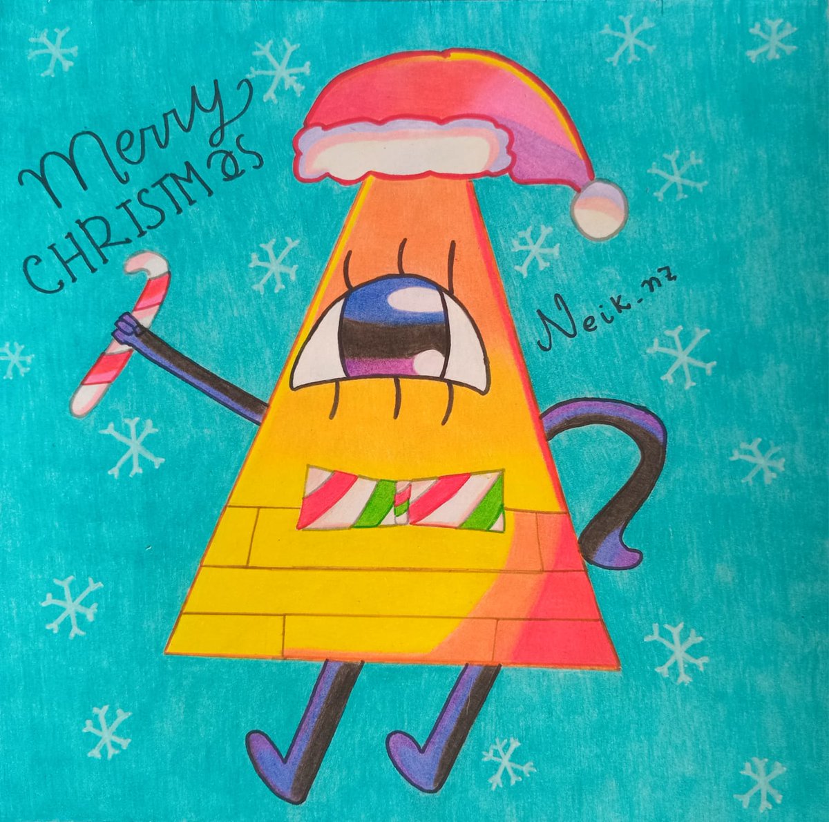 Neik_nz's tweet photo. Feliz navidad a todos ❄️ les desea bill cipher <3 #MerryChristmas #GravityFalls #FelizNavidad #art #arte #dibujo #drawing https://t.co/TxLA0xOtFW