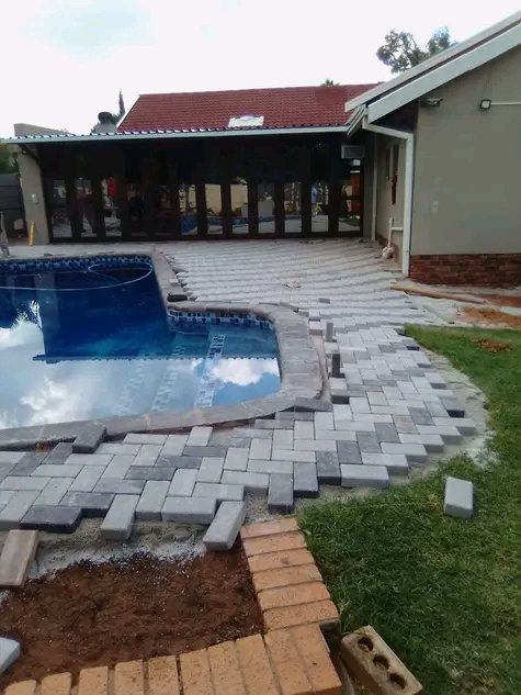exactpaving's tweet photo. Bond Brick Grey and Slate Paving done at Rooibos Str, Doringkruin, Klerksdorp. https://t.co/5R43zEc3m5