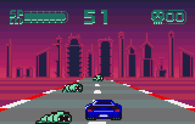 AlexGKraken's tweet photo. Hey there, not sure this will contribute to make the world more peaceful on this special day, but here is my Christmas gift for all #AtariLynx fans, a new edition of my mini racing #carmageddon game: #Carzilla. Enjoy! https://t.co/dRqXRNnxvM