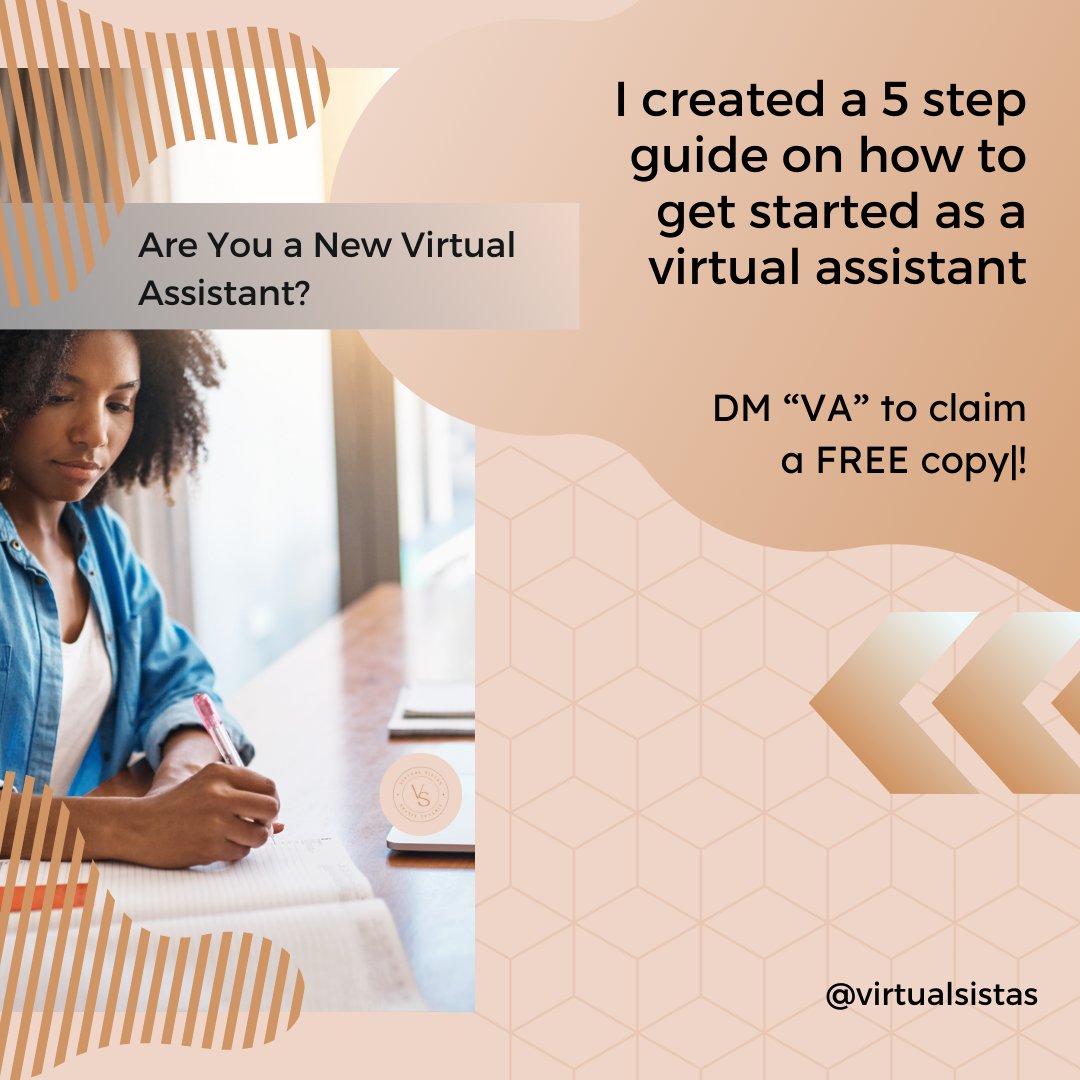 virtualsistas's tweet image. A Guide on How to Get Started as a Virtual Assistant
.
This 5 step guide will lay the foundation of your VA career and you can start landing clients TODAY!
.
Comment “VA” to claim your FREE copy!
.
.
#Virtualsistas #OnlineProductivity #RemoteHelp #OutsourceWork #VAExpert