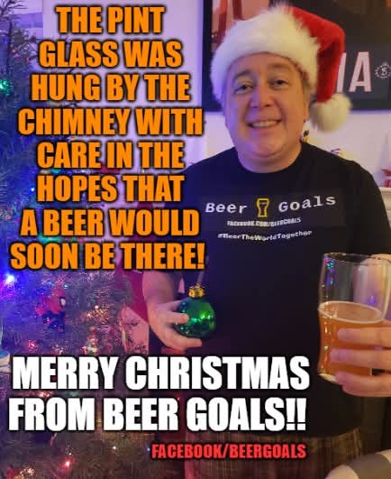 beergoals50's tweet photo. Merry Christmas? Let's get a festive CHEERS going from around the world? What BEER are you drinking and where from! #BeerGoals  🎅🍺 https://t.co/ijnCrheMGq