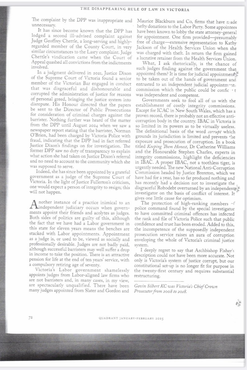 “The Disappearing Rule of Law in Victoria” by <a href="/GavinSilbert/">Gavin Silbert KC</a> is a must read for every Victorian.