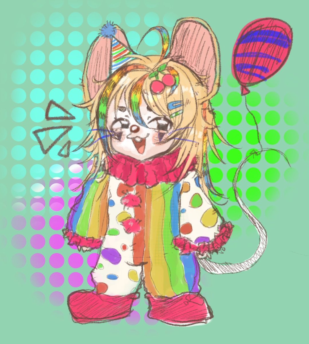 Manuh3ra's tweet image. Clown mouse
