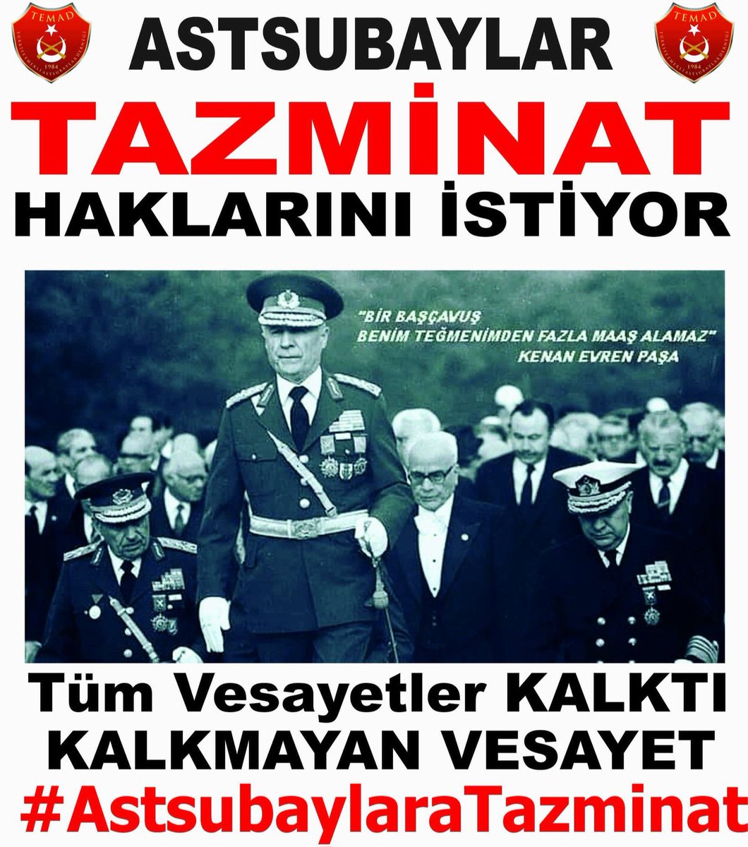 nevzatyuksel2's tweet photo. Astsubaylar, tazminat ve özlük haklarındaki adaletsizlikler yüzünden artık GEÇİNEMİYOR! 
Yıllardır süren bu haksızlık görmezden geliniyor. Emeklerinin karşılığını alamayan astsubaylar, insan onuruna yakışmayan şartlara mahkûm ediliyor!

Bu adaletsizliğe son verin! #MSB #FarkındaDeğil
@RTErdogan 
#SesimiziDuyanVarmı
#UnutulanAstsubay
#HaklıGurur 
#AstsubayaAdalet
  #AstsubayÇalıştayı
YER; ALTIN SIRMA       
GÖK; AY-YILDIZ
#Astsubaylar
@dbdevletbahceli 
@eczozgurozel 
@CHPMuratBakan 
@ZcanALIKAN
@temadankara
@easbkadir 
@zargana72
@zaferkirabal75
@kariyer17
@Karmati71
@oktayyildirim__
@Sbtd_akigo
@TuncbilekN
@drfatihcam
@ErdoanK97513075
@astsubaylar
@asbcalistayi
@AstsubayBurada
@TesudMerkez
@Asbinisiyatif
 @NezoNezooo
@muratsariaslann
@reyhan_savk 
@OzlemOrfi 
@ilhn_64 
@AzizErgn9 
@CBlghn 
@zgnckot 
@tmltyfn06 
@Ayhan08247745 
@tctamercihan
@kacanilker36  
@mybaleken
@cahitKoca20 
@SinanHendek 
@erd_ayd 
@aosmanozkaya84 
@mustafabyktara2 
@SERVETULUTAS86 
@menderes_akkus 
@aydin_bildis 
@MoonkhanAksoy 
@Bayram_2015 
@omc1958 
@NaimBaharr 
@Ercan21355127 
@ozdem_salim 
@sert_bayramali 
@erelihydr