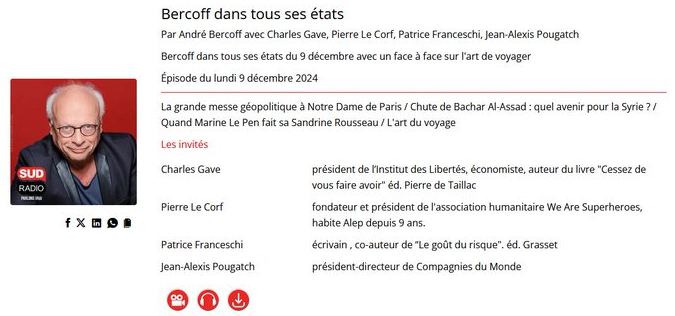 SyrieFactuel's tweet photo. Le jour de ce post sur FB, Pierre Le Corf était également invité dans l'émission d'André Bercoff sur @SudRadio, un autre relais notoire de la propagande pro-Assad. https://t.co/i836ACuFoG