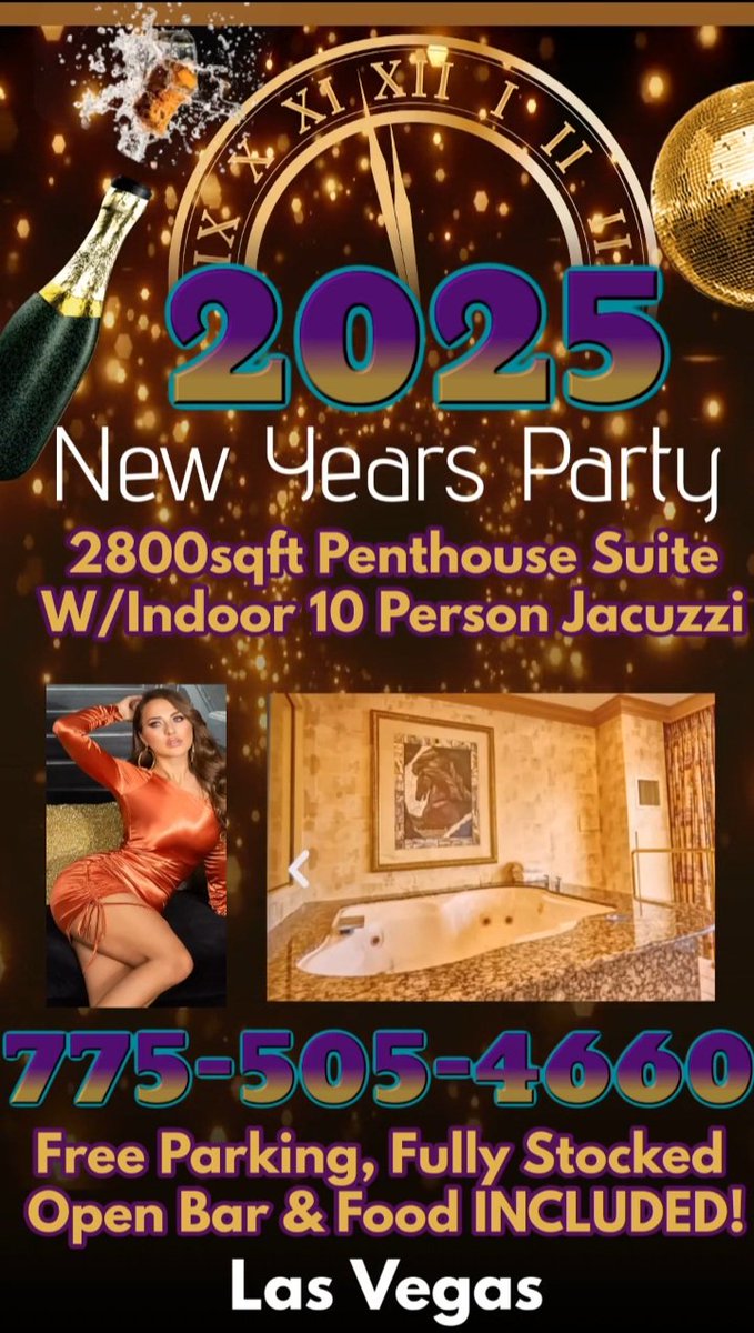 PWsXXXPartiesLV's tweet photo. #NYE #PARTY 8PM-3AM 2800sqft Penthouse Suite w/10 Person #Jacuzzi IN THE ROOM fully stocked Open Bar/Food/towels/"party favors"/Condoms &amp; MORE!  #LasVegas 775-505-4660 https://t.co/hnLzmt14qM