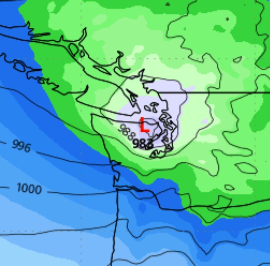 SeattleWXGuy's tweet photo. Well, we are coming up quickly on the December 26th storm. If the 18z ECMWF is right, this will be the biggest impact for some areas of the Puget Sound since December 2006 Han Eve Storm.  Not all models agree yet. But everyone needs to be aware of this potential!! #wawx #wind https://t.co/NMdRH4udcy