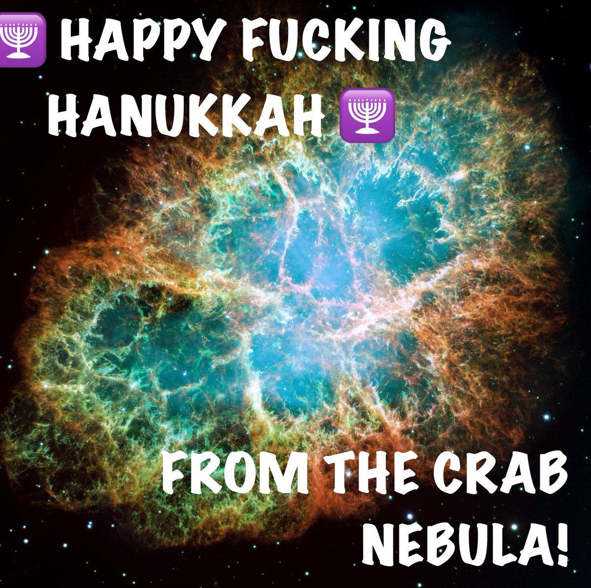 obnoxiousastro's tweet photo. Happy Fucking Hanukkah Everyone! https://t.co/6mHo9FihZX