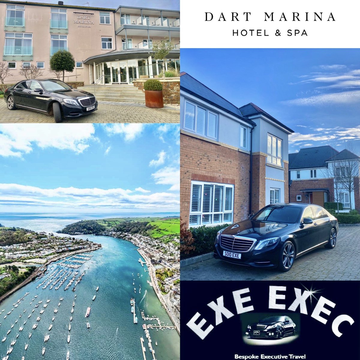 Exe_Exec's tweet image. A lovely couple transported down to the beautiful Dart Marina Hotel, Dartmouth for a luxury Christmas getaway..

..many thanks for using our services. 🙂