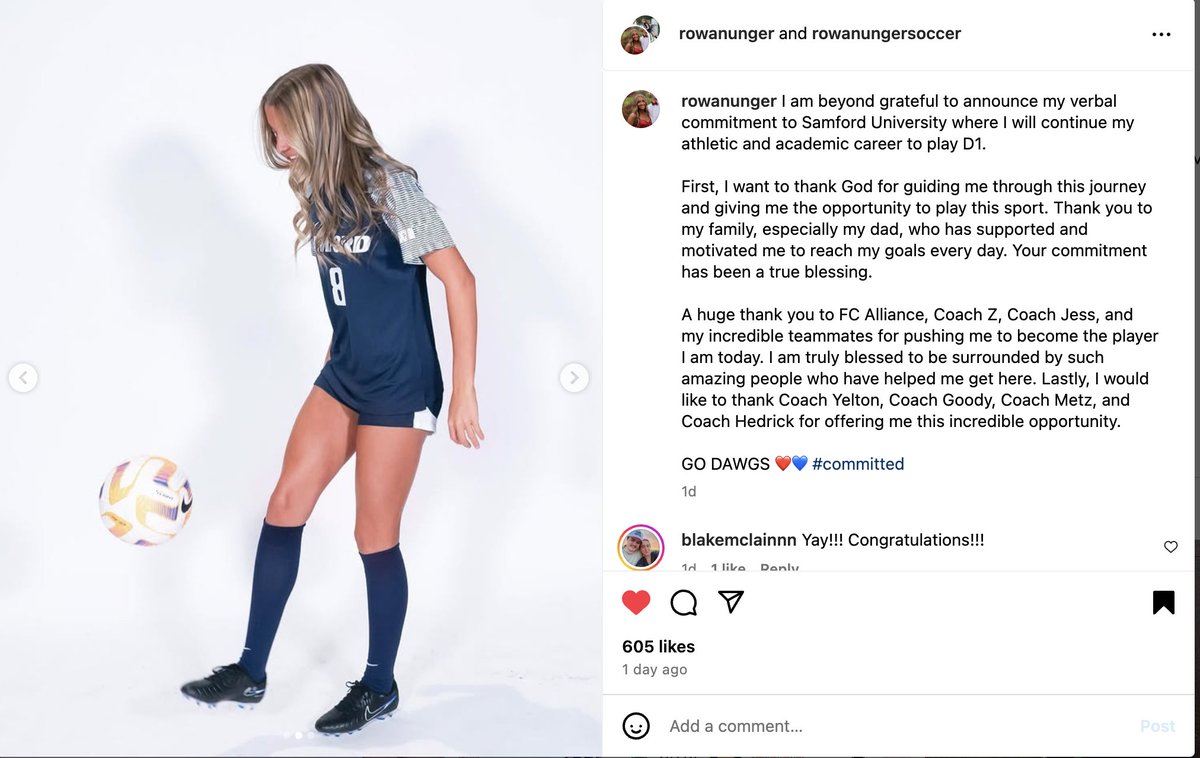 The 600th #ECNL player from the Class of 2026 has verbally committed to play D1 soccer. Huge Congratulations!!