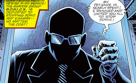 archiesonicwrld's tweet photo. During the close of the Archie Sonic X series, a shadowy antagonist known only as the "Organizer" appears.
The actual series never reveals his identity, and it remained unconfirmed until 3 years later when the Archie Sonic Blog revealed he was Captain Westwood. https://t.co/l8jfRFglZV
