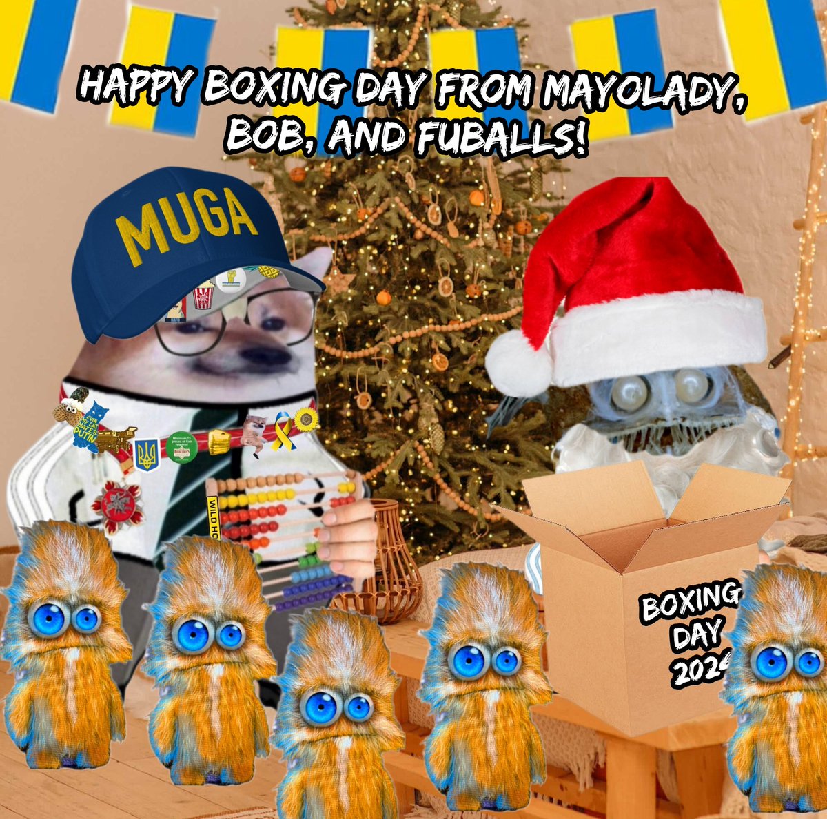 BobtheFella's tweet photo. Maybe early... maybe not.  Fishie not understand Boxing Day. MayoLady say it to help others by donating.  I's donate her money!  

So, @1team1fight_org, @binas1976, and @SKIF_A_S_G all got little pressies from Fishie, MayoLady, and FuBalls. You's figure out who gave to who! https://t.co/oNh1TAtqUF