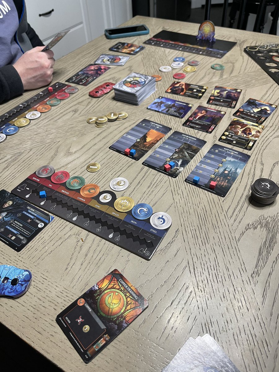 nerdmorning's tweet photo. Mistborn Deck building game from @bwisegames inspired but the books from @BrandSanderson @DragonsteelBook it was such a fun game to play! #cosmere https://t.co/zBqofwgLfL
