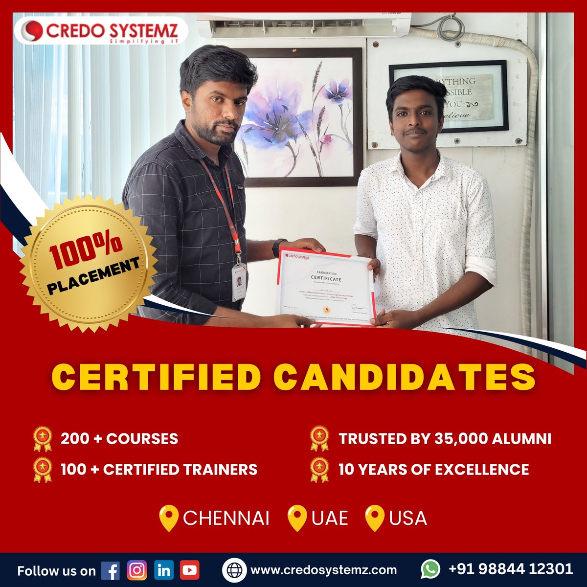 credosystemz's tweet image. ➡️ Ready to advance your career? Learn cutting-edge technology for a successful career!

𝗩𝗲𝗹𝗮𝗰𝗵𝗲𝗿𝘆: +91 98844 12301
𝗢𝗠𝗥: +91 96001 12302
𝗨𝗦𝗔: +1 607 264 6275

#FullStackDeveloper #CertifiedProfessionals #CourseCompletion #FullstackCertified #HighDemand