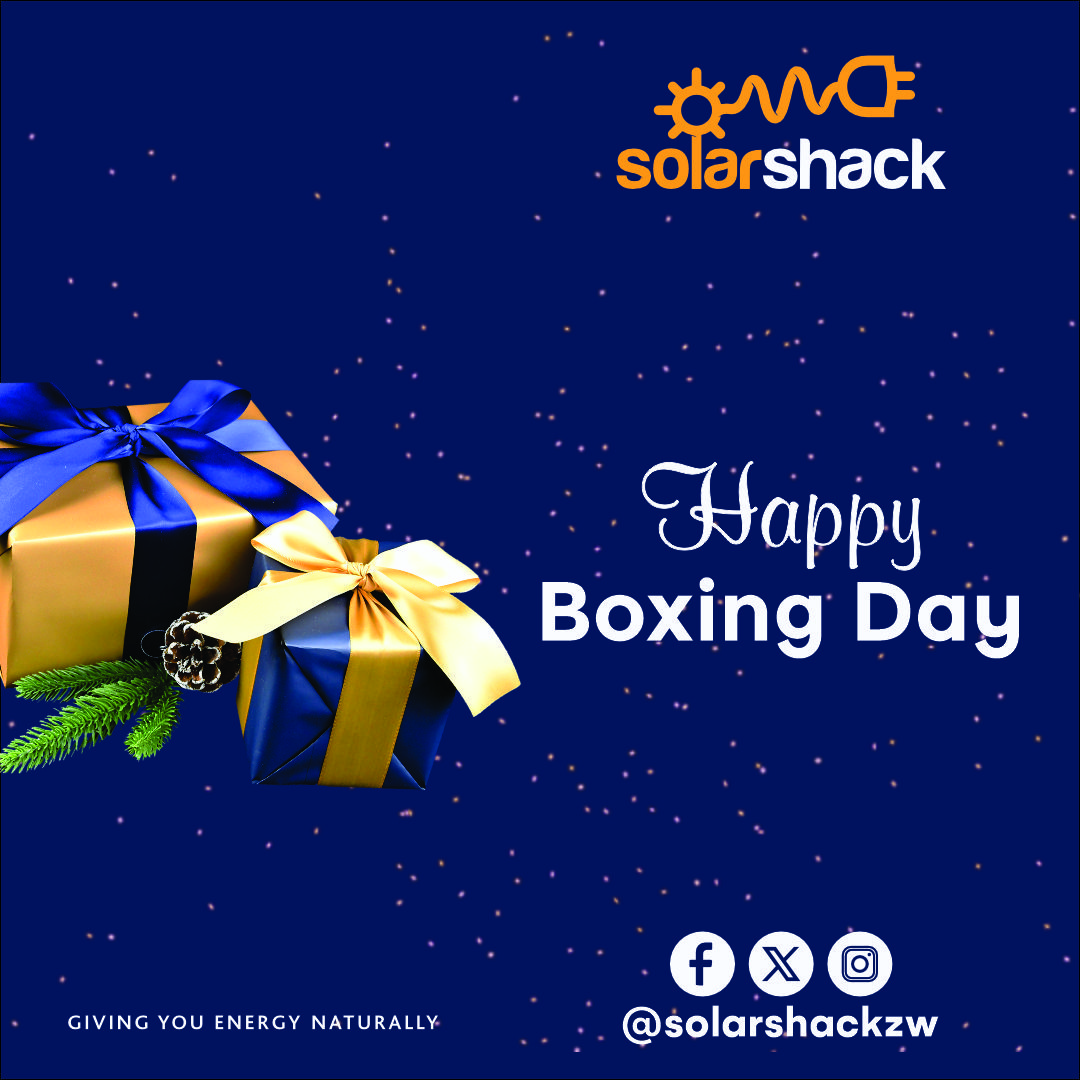 Happy Boxing Day

Solar Shack - Giving You Energy Naturally

#solarshackzw
#solarenergy
#solarsystem
#solarpower