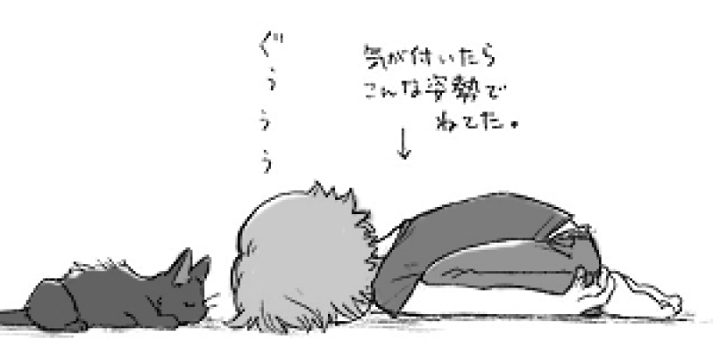 これ10年以上前(2010)に描いた変な姿勢寝の絵だけど、最近これと同じ姿勢で寝てしまうことが多い。
所謂胎児型の寝相で、この絵を描いた2010年辺りも知らず知らず深刻に心身を痛めてたから、流石に今回は気を付けたい 