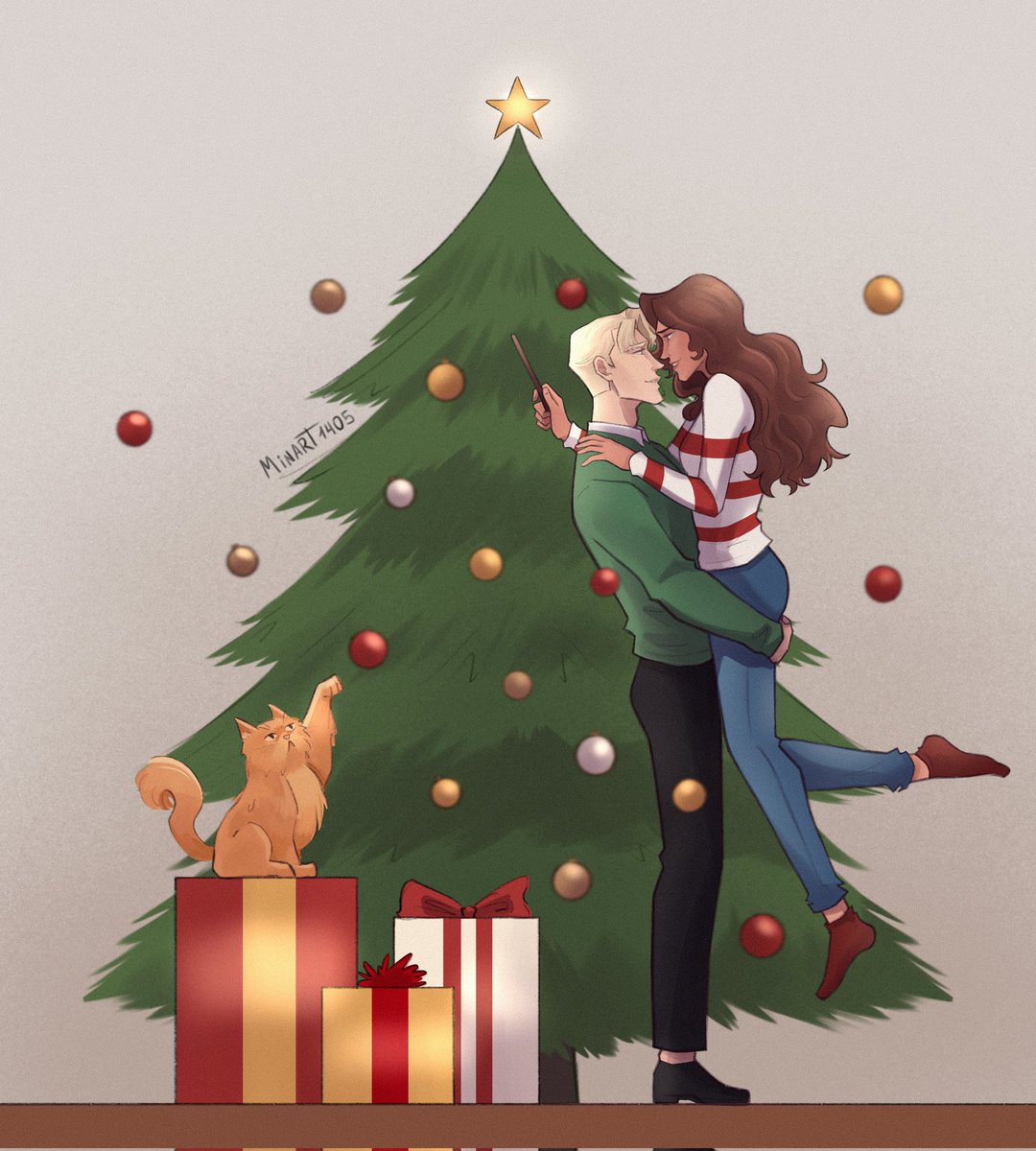 Merry Christmas!!! 💖🎄
.
 I hope you have a happy holiday season with your family and friends 🫶 I also send a big hug to all of you who are going through a difficult time.
Hope you enjoy!
#dramione #dracomalfoy #hermionegranger #dramionefanart #dhr #fanfiction #Christmas